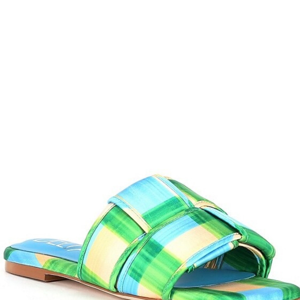 DELAN Green and Blue Plaid Women's Flats